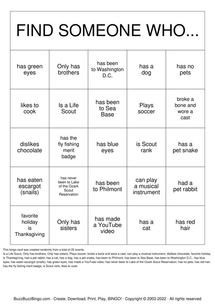 Getting to Know you! Bingo Cards to Download, Print and Customize!