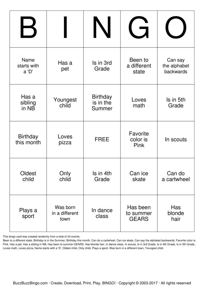 Human Scavenger Hunt Bingo Cards to Download, Print and Customize!