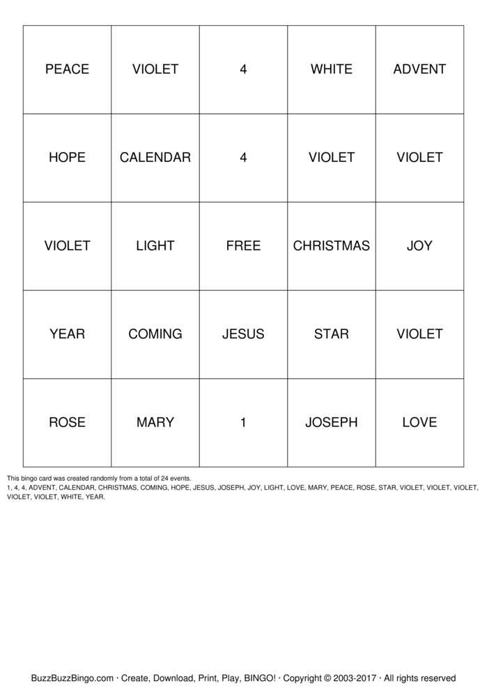 Advent Bingo Cards to Download, Print and Customize!