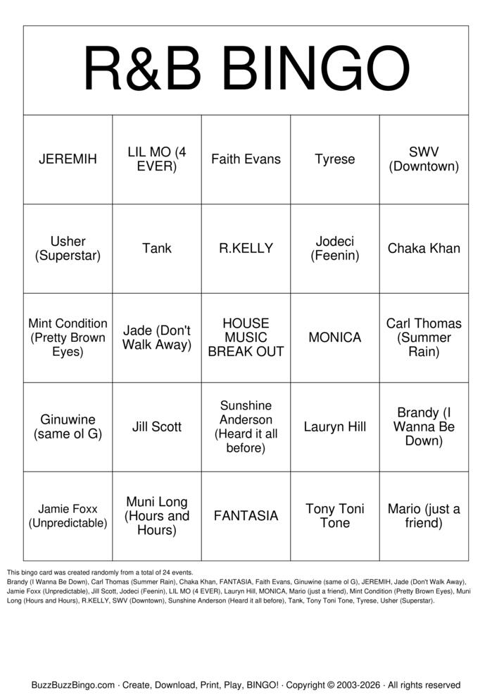 Download Free Custom Bingo Cards