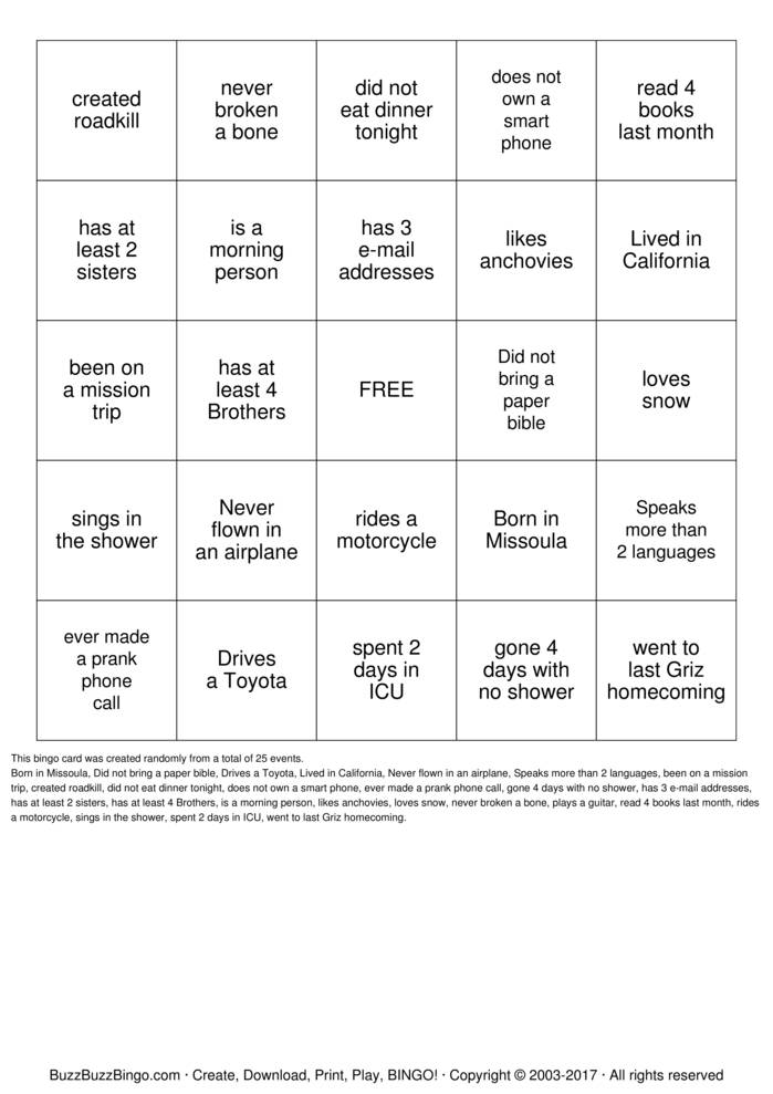 Custom Bingo Cards to Download, Print and Customize!