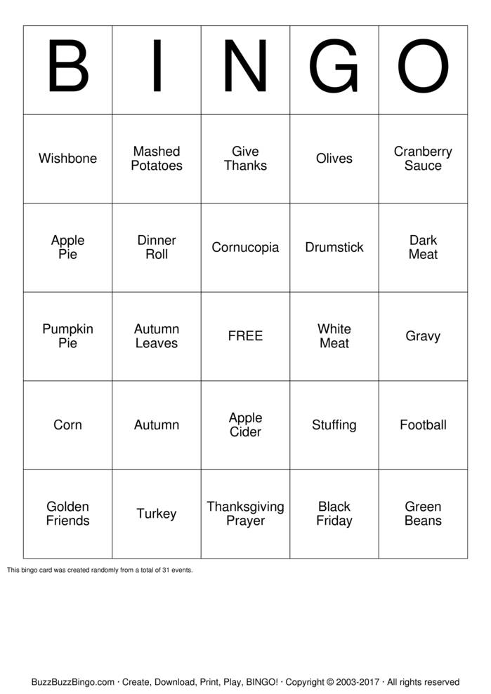 Download Free Custom Bingo Cards