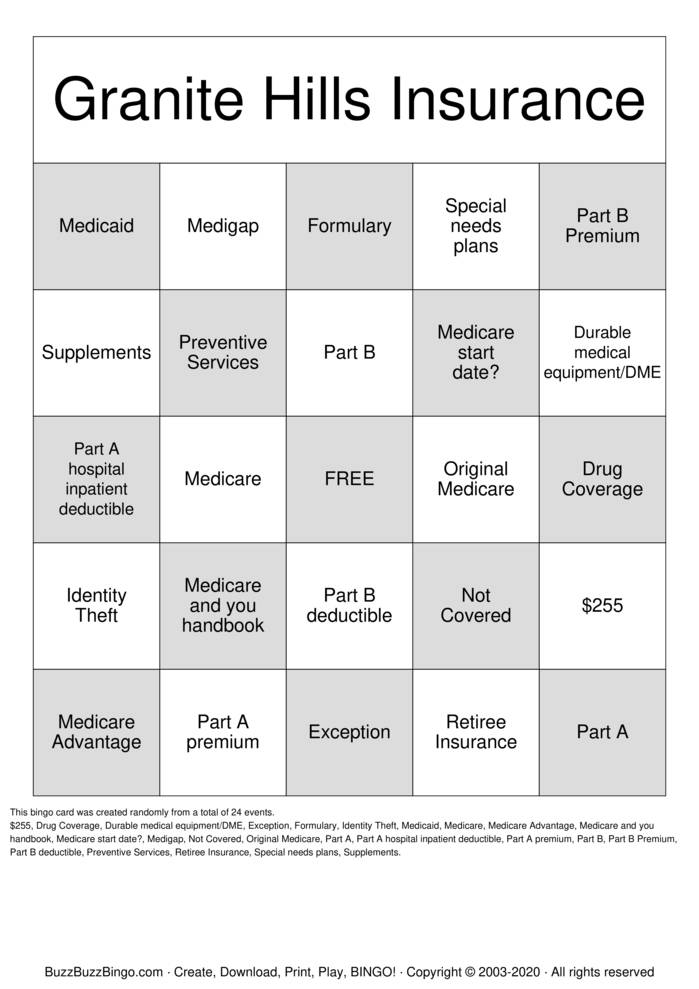 Download Free Medicare Bingo Bingo Cards Download Free Medicare Bingo Bingo Cards