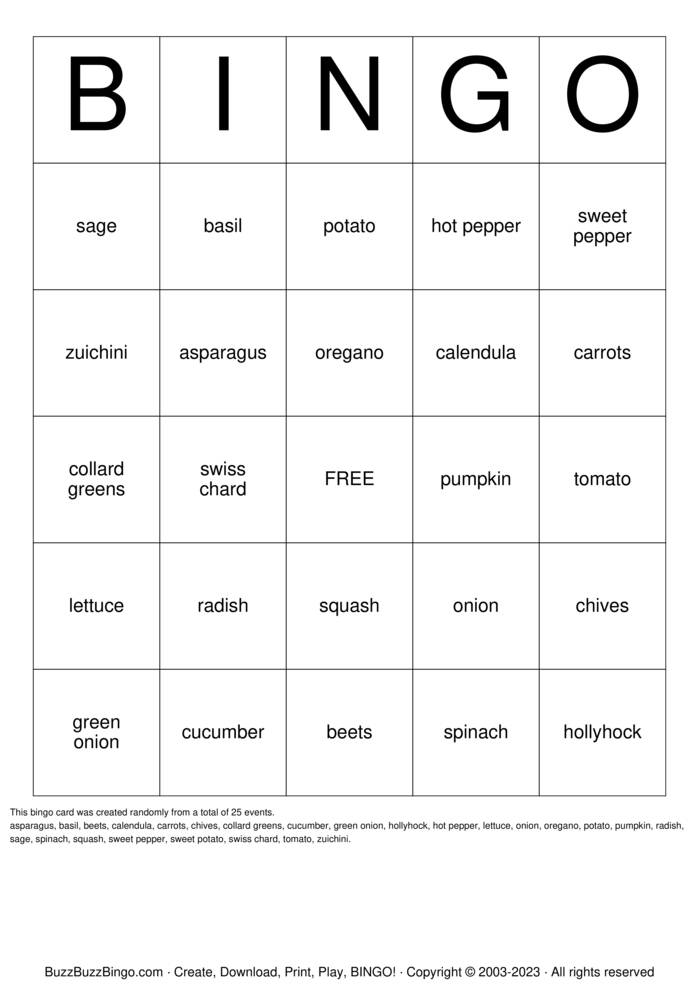 flowers Bingo Cards to Download, Print and Customize!
