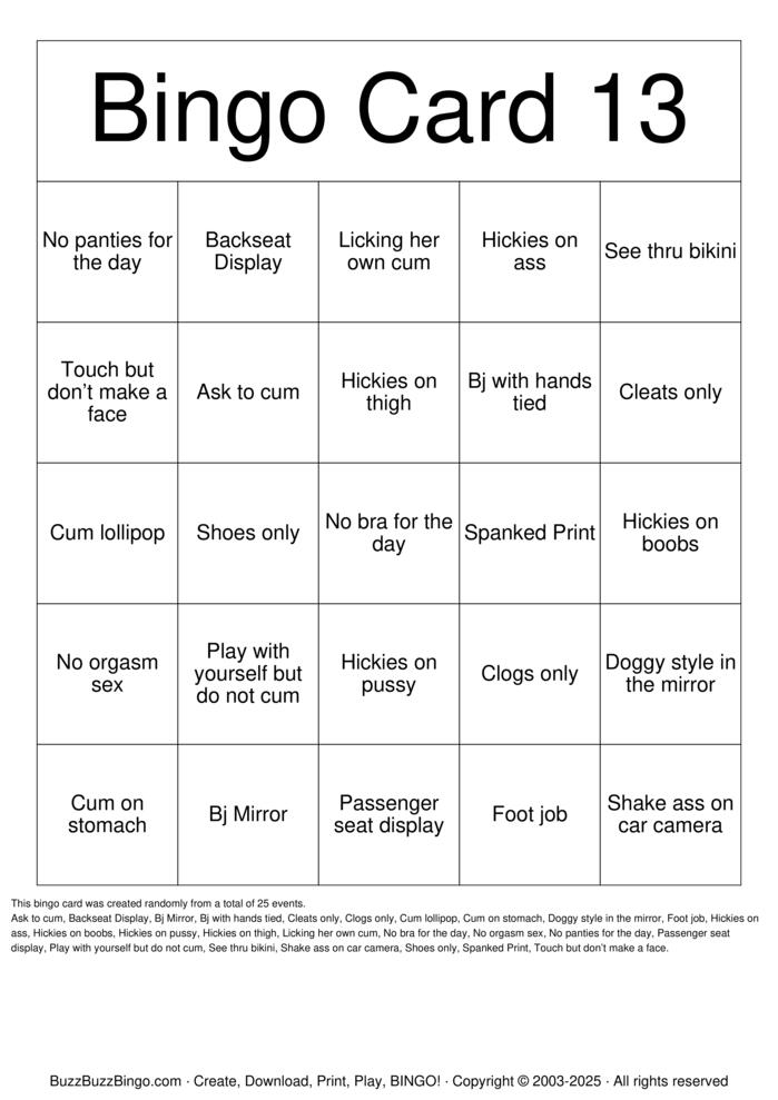 Download Free Bingo Card 13 Bingo Cards Download Free Bingo Card 13 Bingo Cards