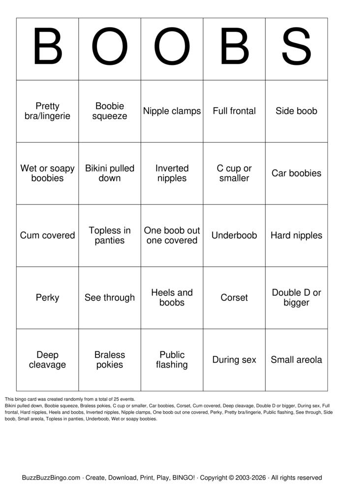 Download Free Boobs Bingo Cards Download Free Boobs Bingo Cards