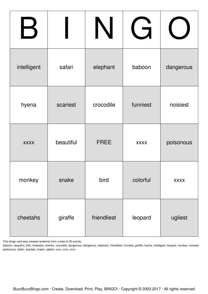 Custom Bingo Cards to Download, Print and Customize!