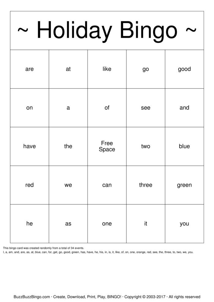 Holiday Bingo Cards to Download, Print and Customize!