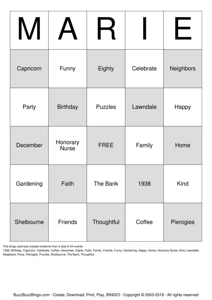 Download Free 80th Birthday Bingo Cards Download Free 80th Birthday Bingo Cards