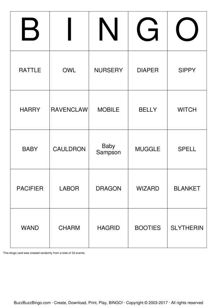 Download Free Baby Sampson Bingo Cards Download Free Baby Sampson Bingo Cards