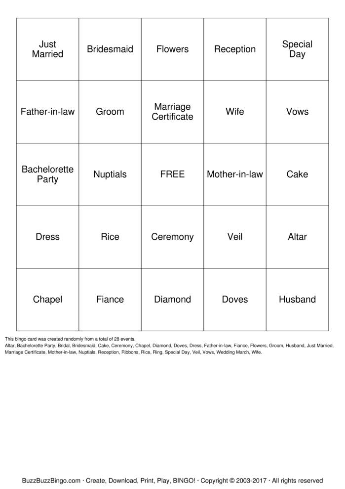 Bridal Shower Bingo Cards to Download, Print and Customize!
