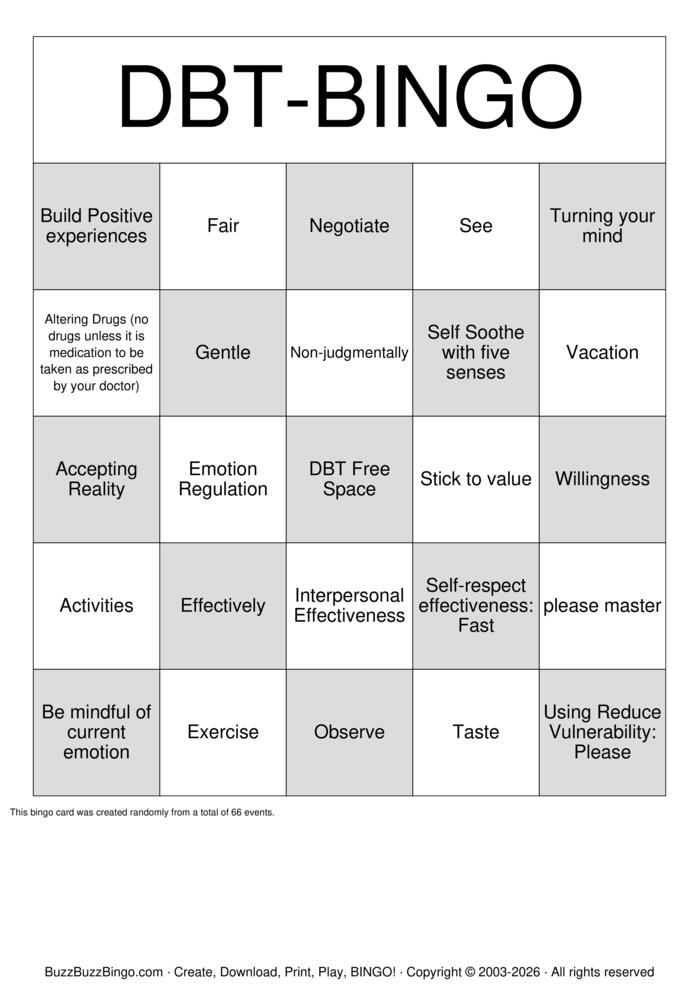 Download Free DBT Bingo Bingo Cards Download Free DBT Bingo Bingo Cards