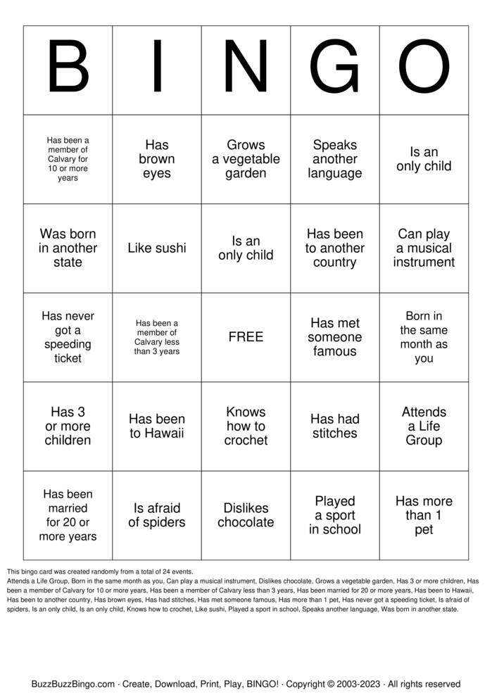 Get to Know You Bingo Cards to Download, Print and Customize!