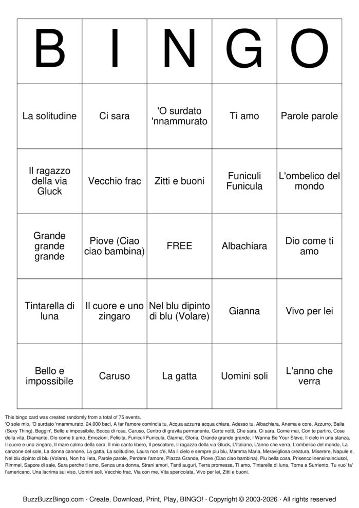 Download Free Italian Classics Titles Bingo Cards Download Free Italian Classics Titles Bingo Cards