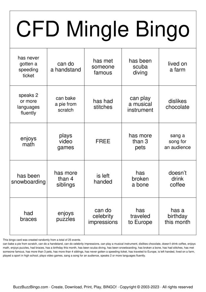 Download Free Mingle Bingo Bingo Cards Download Free Mingle Bingo Bingo Cards