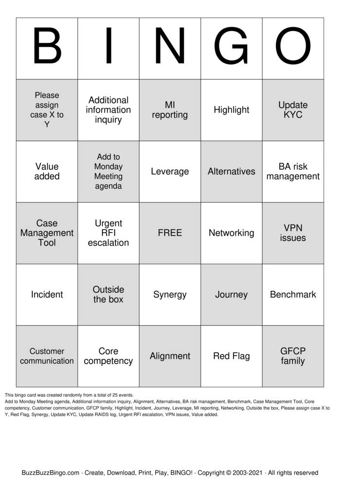 Download Free SRU Buzzword Bingo Bingo Cards