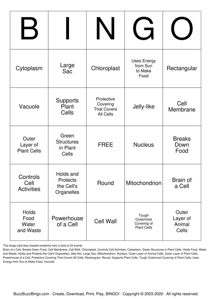 plants Bingo Cards to Download, Print and Customize!