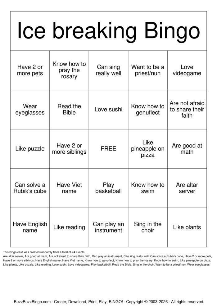 Download Free 5th Grade Religion Class Bingo Cards Download Free 5th Grade Religion Class Bingo Cards