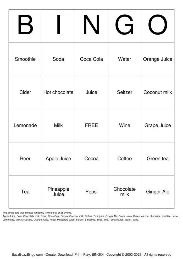 Download Free Custom Bingo Cards