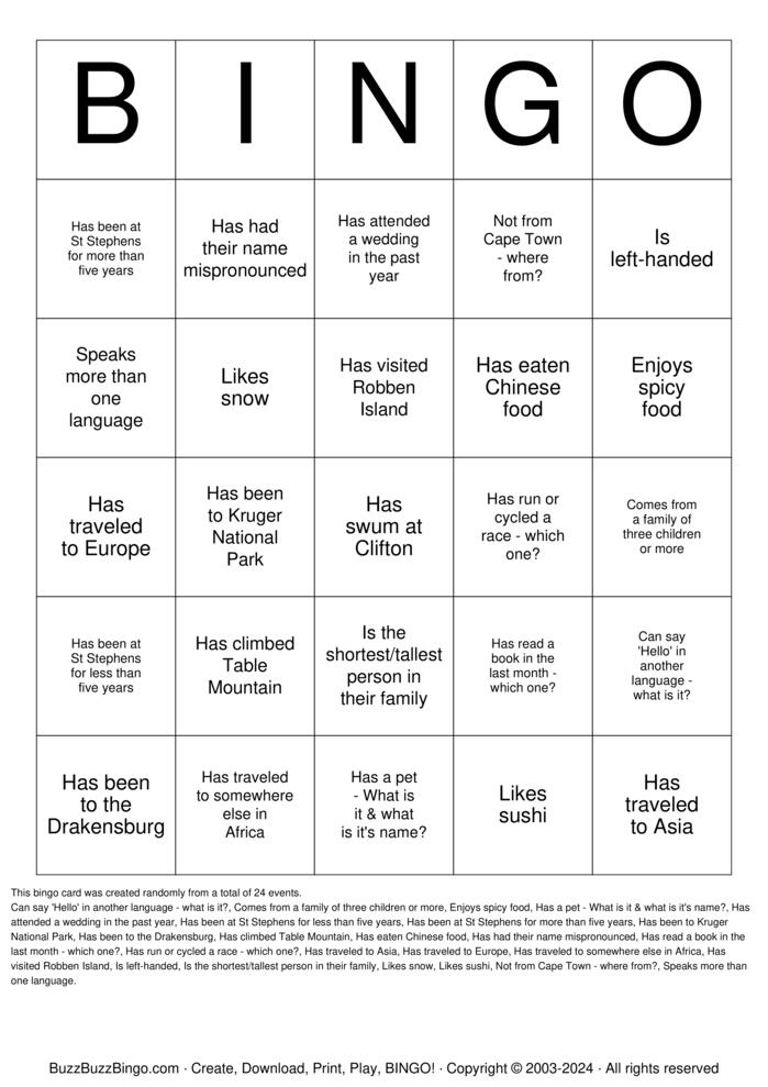 Download Free Diversity Bingo Cards