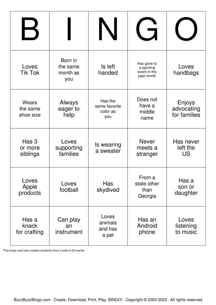 Download Free Human Scavenger Hunt Bingo Cards Download Free Human Scavenger Hunt Bingo Cards
