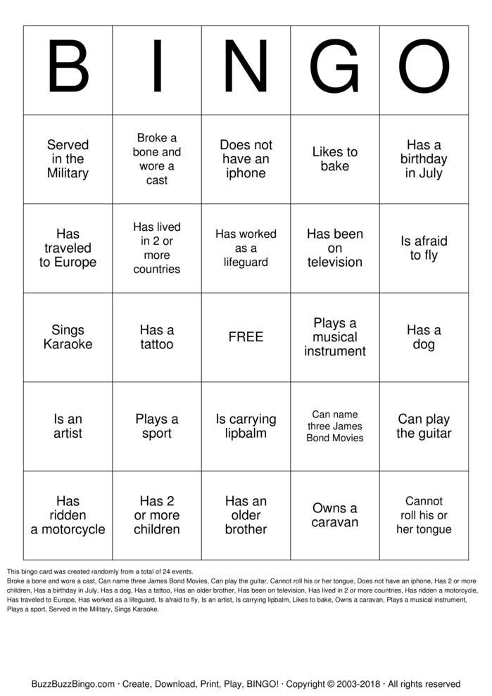 Download Free ICEBREAKER BINGO Bingo Cards Download Free ICEBREAKER BINGO Bingo Cards