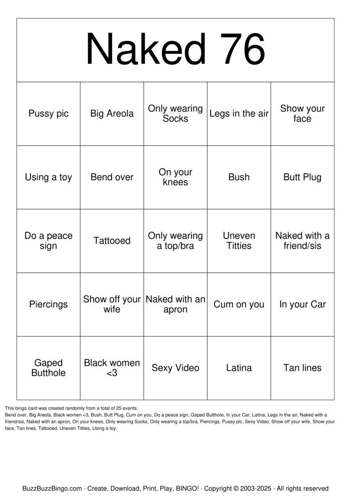 Download Free Nude Bingo Bingo Cards