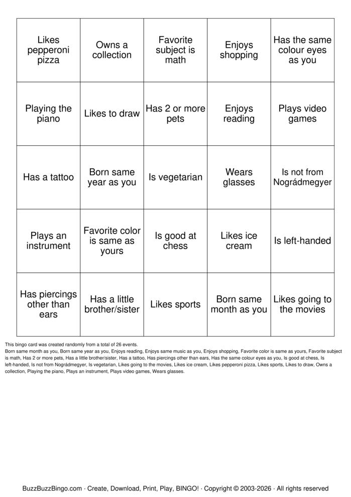 Download Free SPEED DATING   HUMAN BINGO Bingo Cards