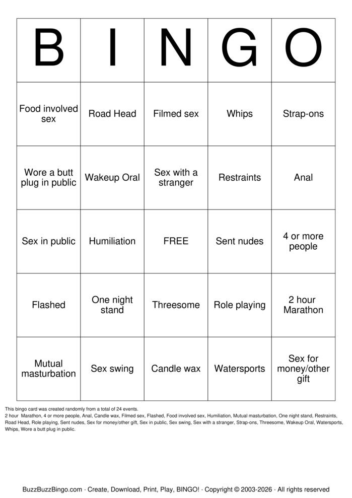 Download Free Sex Act Bingo Bingo Cards Download Free Sex Act Bingo Bingo Cards