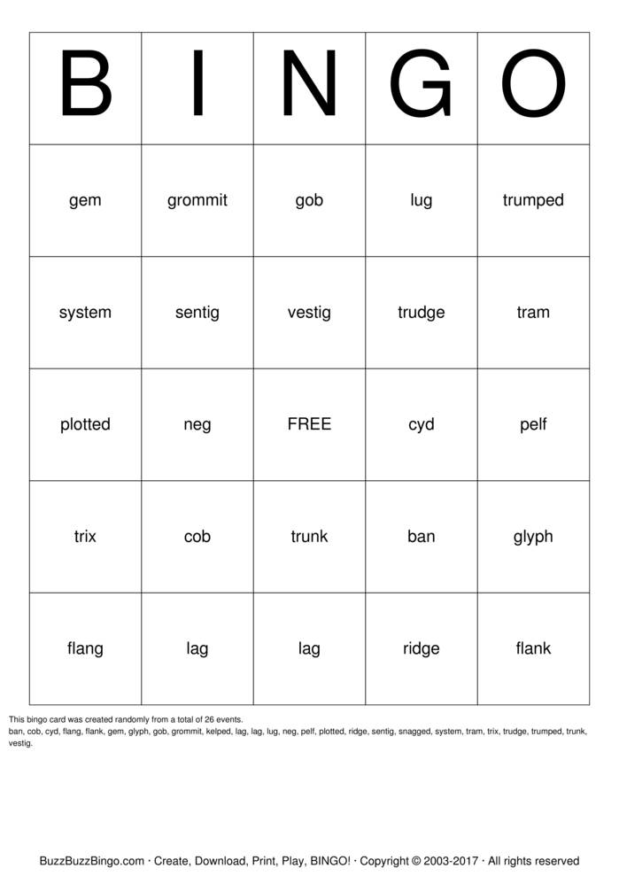 Bingo Cards to Download, Print and Customize!