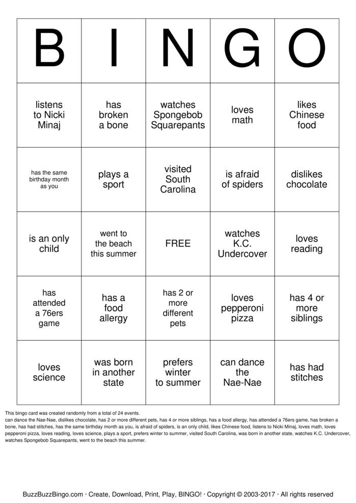 Download Free Custom Bingo Cards Download Free Custom Bingo Cards