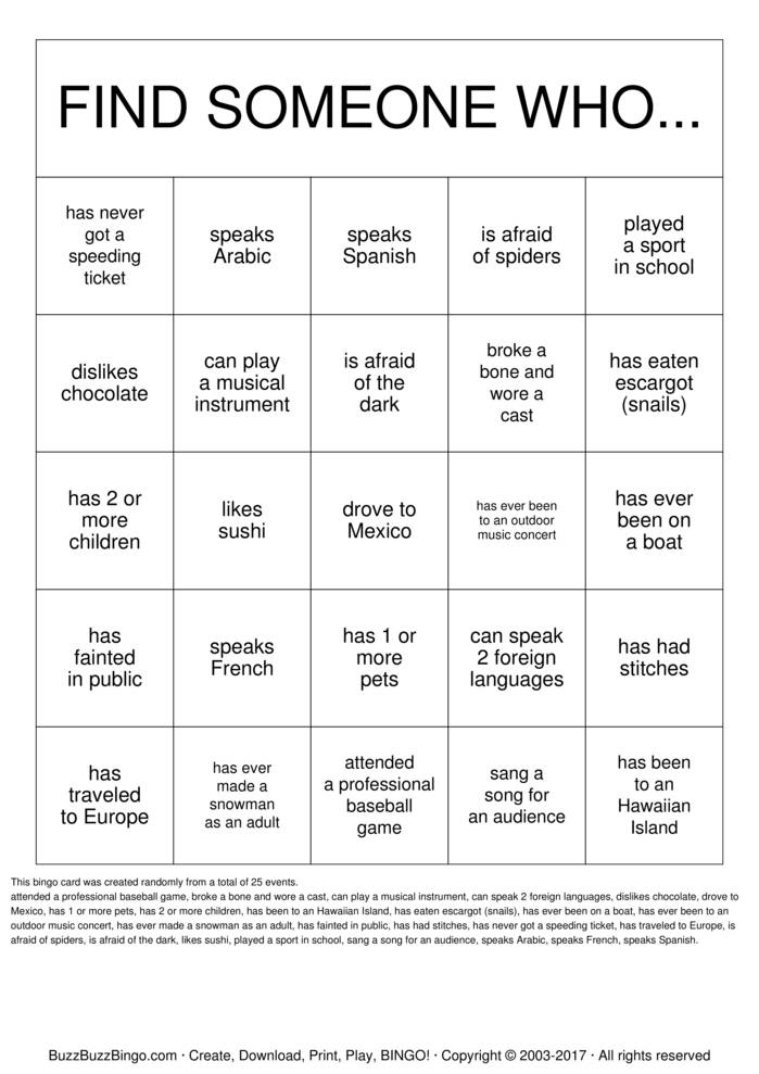 Getting To Know You Bingo Cards To Download Print And Customize 