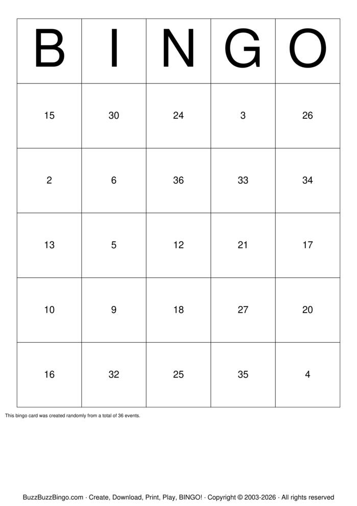 Download Free Numbers 1-90 Bingo Cards