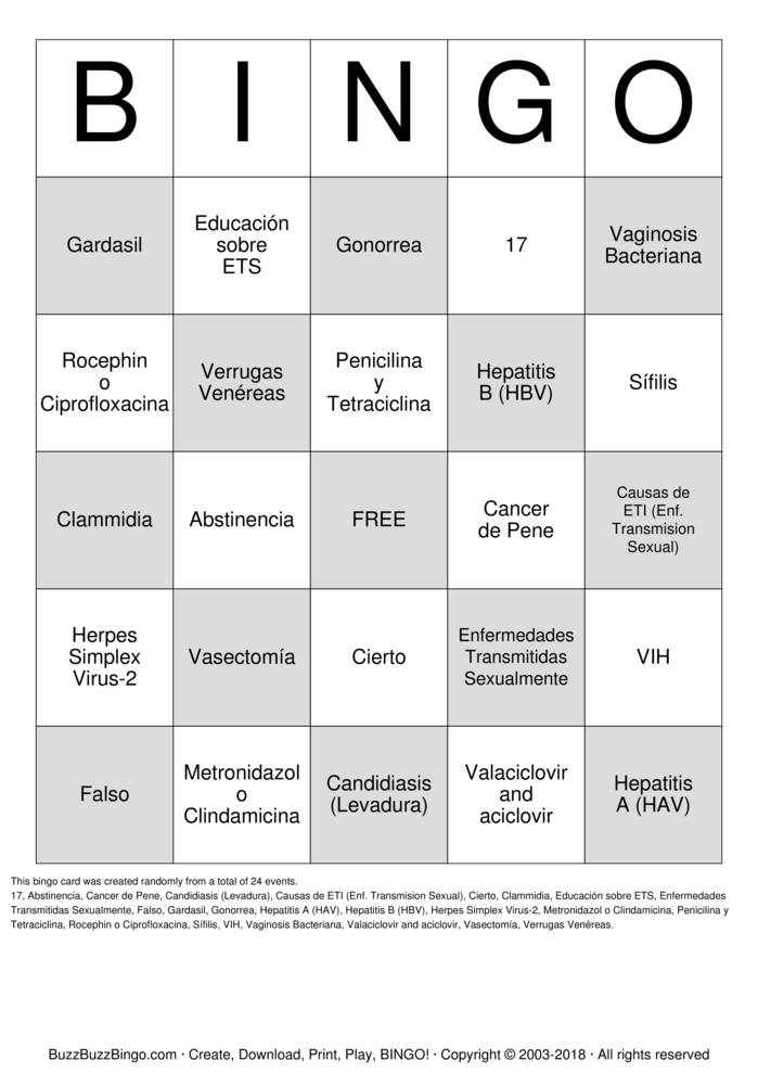 Download Free STD review Bingo Cards Download Free STD review Bingo Cards