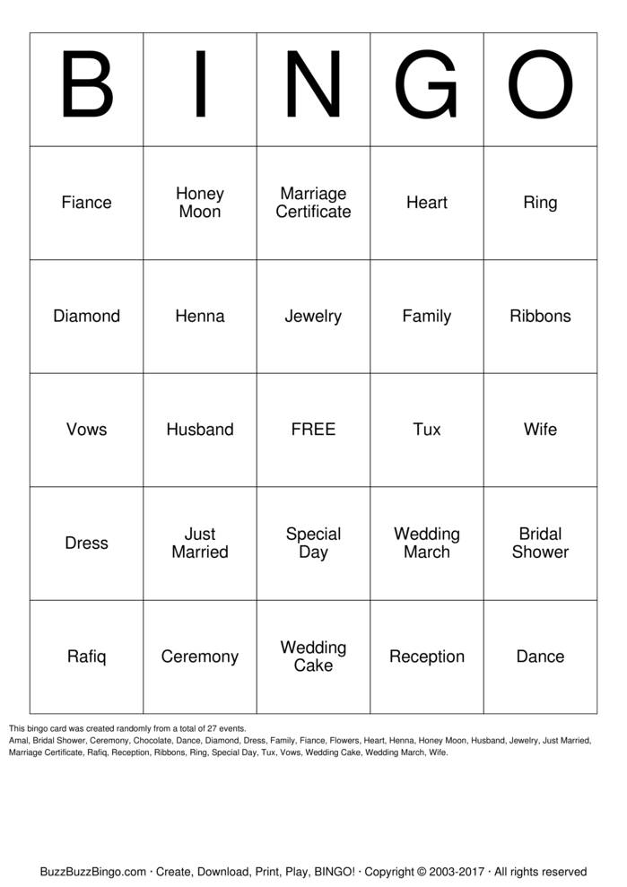 Bridal Shower Bingo Cards to Download, Print and Customize!