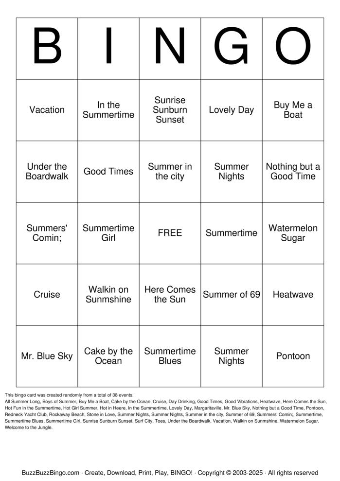 Download Free Custom Bingo Cards