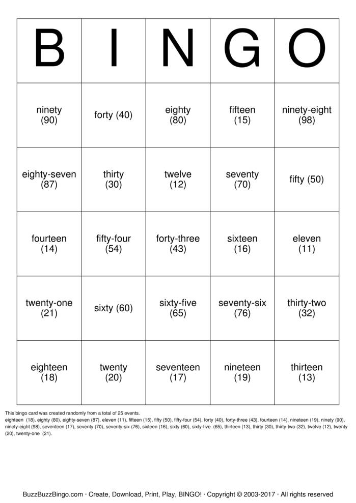 Custom Bingo Cards to Download, Print and Customize!