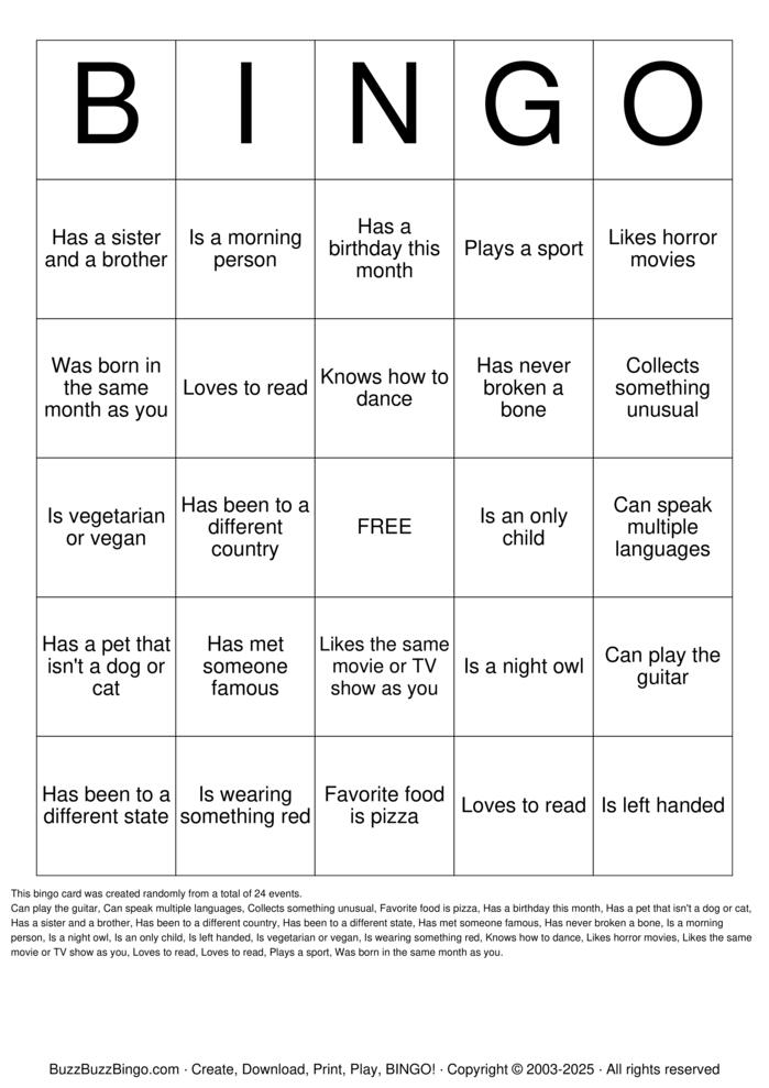 Download Free Find someone who... Bingo Cards Download Free Find someone who... Bingo Cards