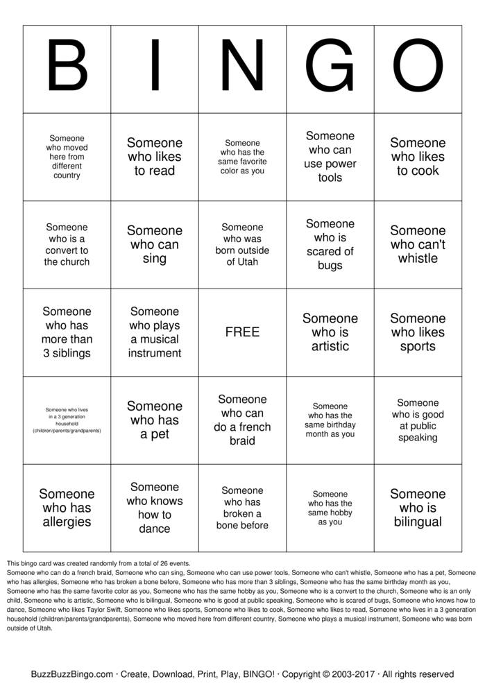 Friendship Bingo Bingo Cards to Download, Print and Customize!