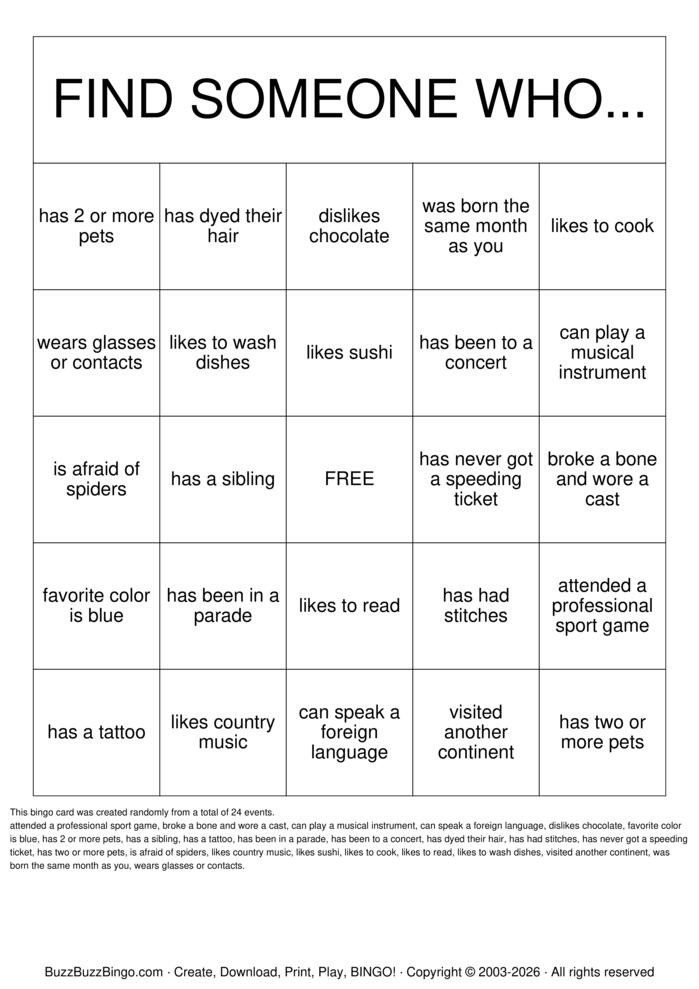 Download Free Getting to Know You! Bingo Cards Download Free Getting to Know You! Bingo Cards