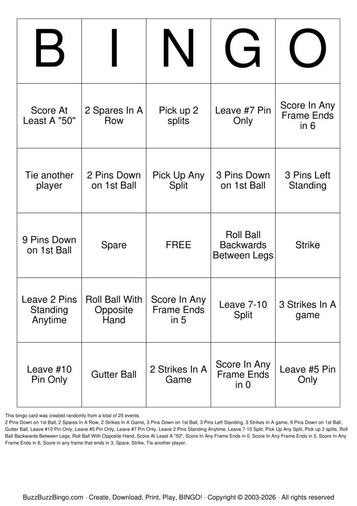 Download Free Let's Bowl! Bingo Cards Download Free Let's Bowl! Bingo Cards