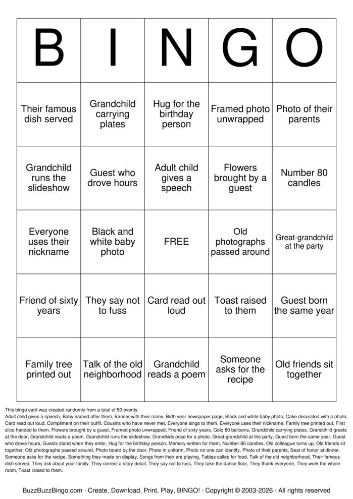 Download Free Milestone 80th Birthday Bingo Cards Download Free Milestone 80th Birthday Bingo Cards