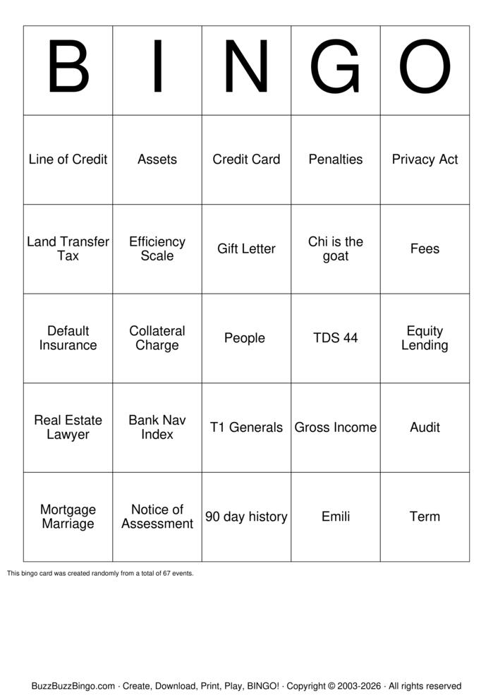 Download Free Mortgage Bingo Cards Download Free Mortgage Bingo Cards