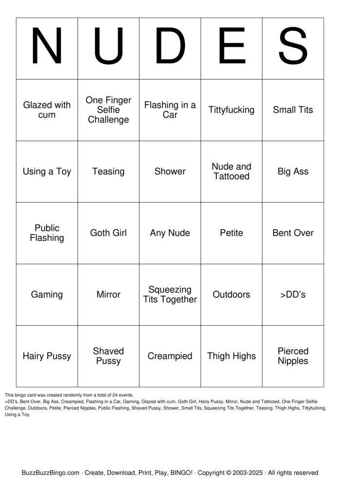 Download Free NSFW BINGO Bingo Cards