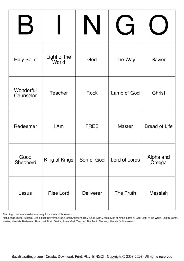 Download Free Custom Bingo Cards