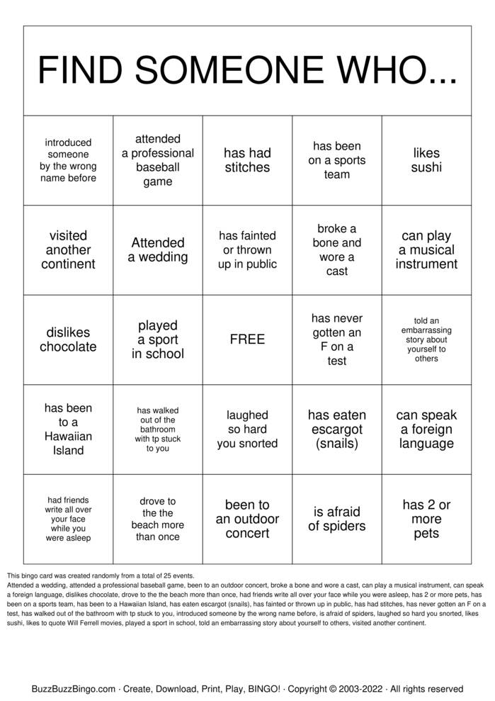 Getting to Know You! Bingo Cards to Download, Print and Customize!
