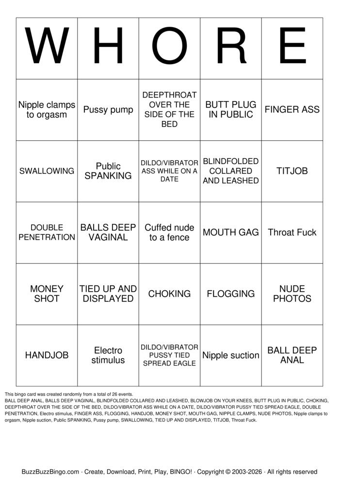 Download Free My Whore Bingo Cards Download Free My Whore Bingo Cards