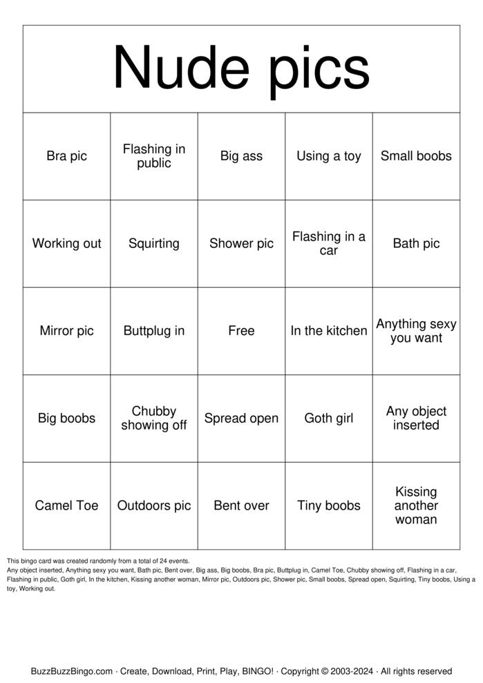 Download Free Nude Bingo Bingo Cards