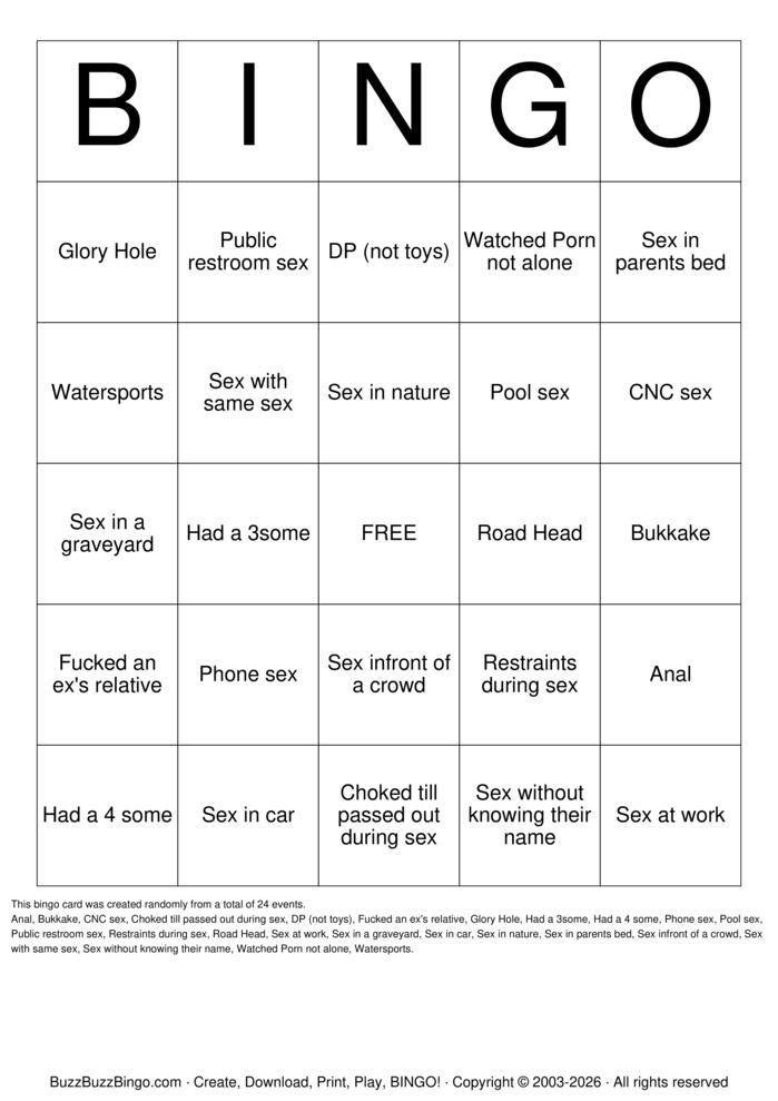 Download Free Sex Act Bingo Bingo Cards Download Free Sex Act Bingo Bingo Cards