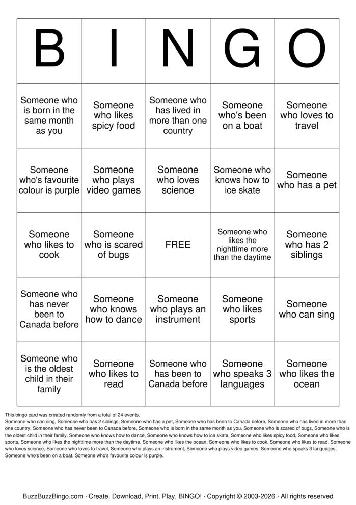 Download Free Speed Friending Bingo Cards Download Free Speed Friending Bingo Cards